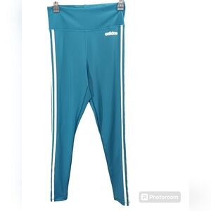 Adidas Womens Designed 2 Move Stripe High Rise Tights Sport Training Green Small